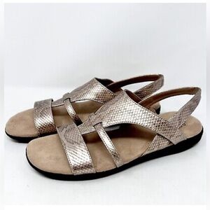Life Stride Ezriel Copper Vegan Snake Pattern  Sandal Size 7.5 WIDE